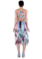 BACK embellished zigzag midi skirt- purple, teal, white, blue, pink 