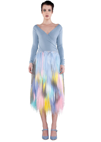 FRONT multicolour pastel midi skirt 